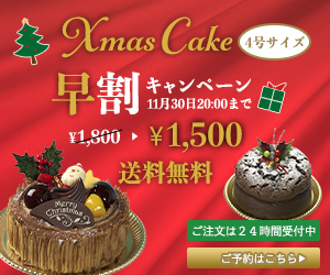 クリスマスケーキ ネット予約の架空のバナー Yuri Miyanohara Portfolio Site