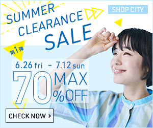 架空の通販サイト夏のクリアランスセールバナー Yuri Miyanohara Portfolio Site